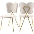 Meridian Furniture Angel Cream Velvet Dining Chair with Gold Finish (Set of 2)