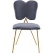 Meridian Furniture Angel Gray Velvet Dining Chair with Gold Finish (Set of 2)
