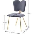 Meridian Furniture Angel Gray Velvet Dining Chair with Gold Finish (Set of 2)