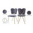 Meridian Furniture Angel Gray Velvet Dining Chair with Gold Finish (Set of 2)