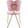 Meridian Furniture Angel Pink Velvet Dining Chair with Gold Finish (Set of 2)