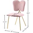Meridian Furniture Angel Pink Velvet Dining Chair with Gold Finish (Set of 2)