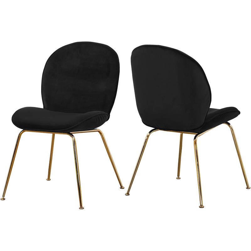 Meridian Furniture Paris Black Velvet Dining Chair (Set of 2