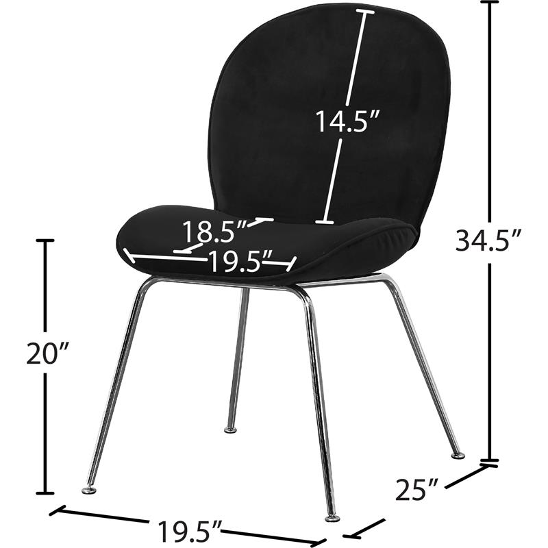 Meridian Furniture Paris Black Velvet Dining Chair (Set of 2)