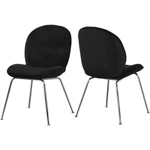 Meridian Furniture Paris Black Velvet Dining Chair (Set of 2)