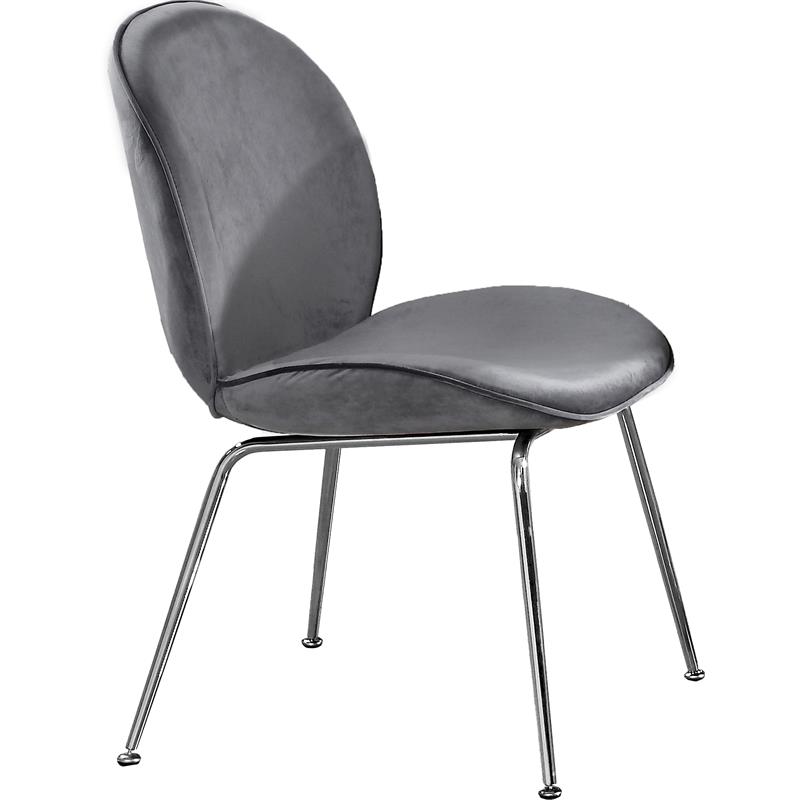 Meridian Furniture Paris Gray Velvet Dining Chair (Set of 2)