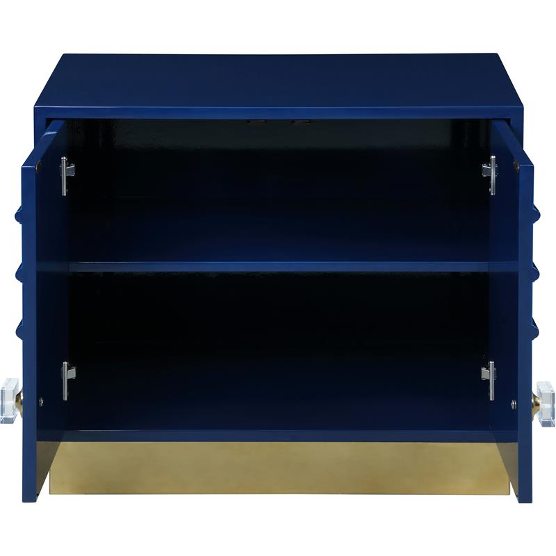 Meridian Furniture Cosmopolitan Navy Lacquer and Gold Side Table