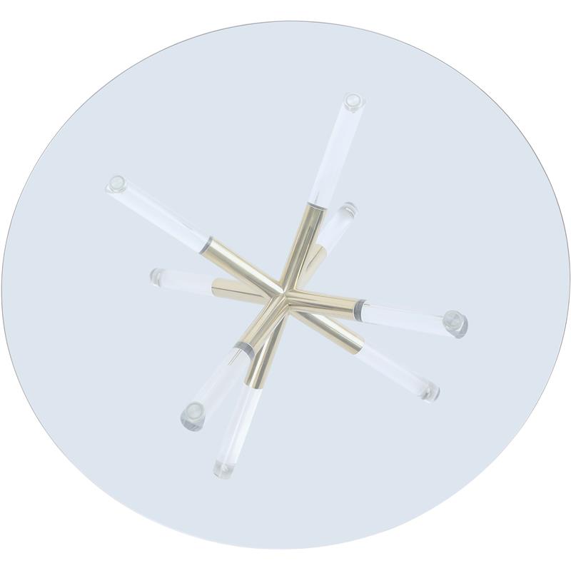 Meridian Furniture Mercury Round Tempered Glass Top Dining Table