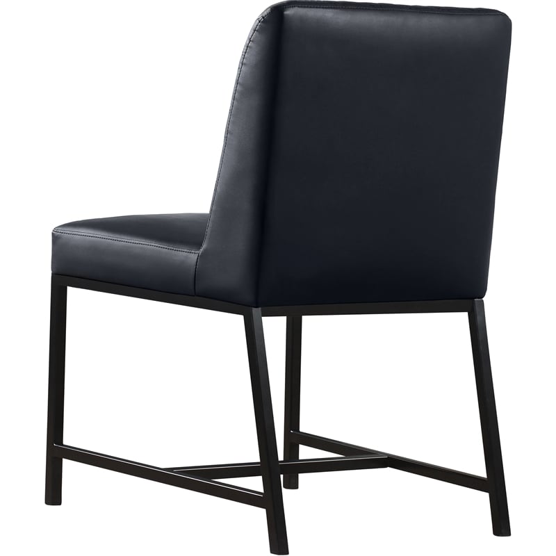Meridian Furniture Bryce Quilted Black Vegan Leather Dining Chair (Set of 2)