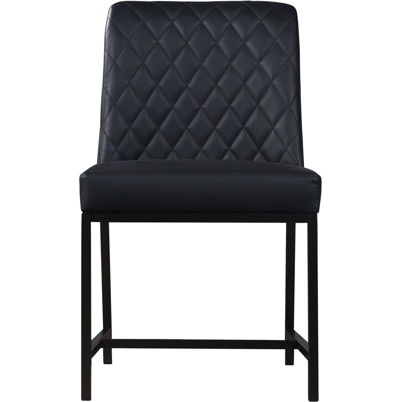 Meridian Furniture Bryce Quilted Black Vegan Leather Dining Chair (Set of 2)