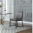 Meridian Furniture Bryce Quilted Gray Vegan Leather Dining Chair (Set of 2)