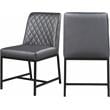 Meridian Furniture Bryce Quilted Gray Vegan Leather Dining Chair (Set of 2)