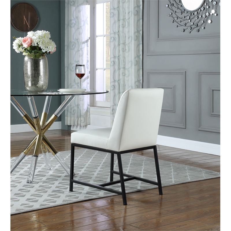 Meridian Furniture Bryce Quilted White Vegan Leather Dining Chair (Set of 2)