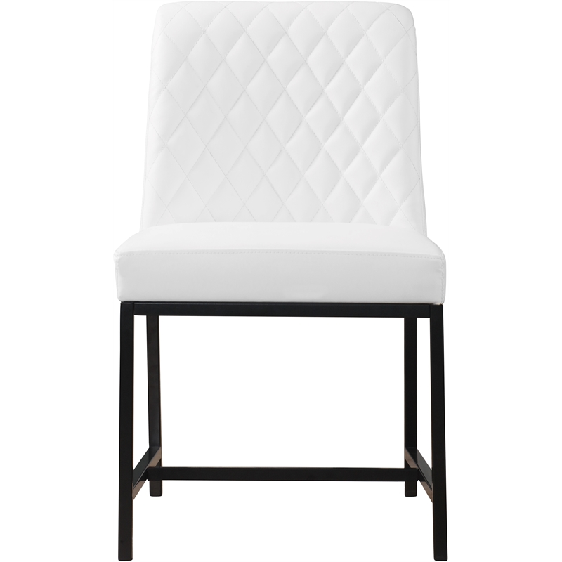 Meridian Furniture Bryce Quilted White Vegan Leather Dining Chair (Set of 2)
