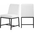 Meridian Furniture Bryce Quilted White Vegan Leather Dining Chair (Set of 2)