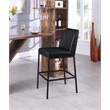 Meridian Furniture Bryce Quilted Black Vegan Leather Stool (Set of 2)