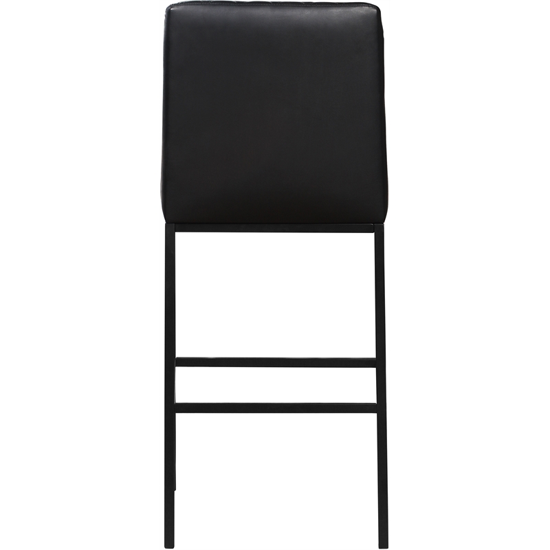 Meridian Furniture Bryce Quilted Black Vegan Leather Stool (Set of 2)