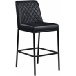 Meridian Furniture Bryce Quilted Black Vegan Leather Stool (Set of 2)