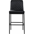 Meridian Furniture Bryce Quilted Black Vegan Leather Stool (Set of 2)