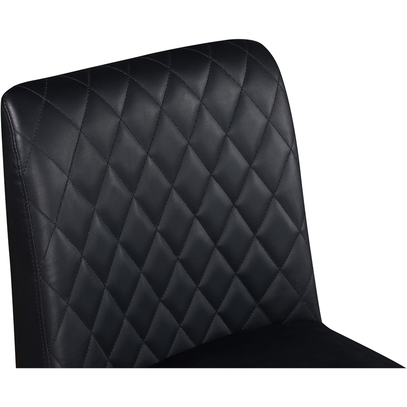 Meridian Furniture Bryce Quilted Black Vegan Leather Stool (Set of 2)