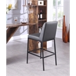 Meridian Furniture Bryce Quilted Gray Vegan Leather Stool (Set of 2)