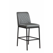 Meridian Furniture Bryce Quilted Gray Vegan Leather Stool (Set of 2)