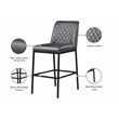 Meridian Furniture Bryce Quilted Gray Vegan Leather Stool (Set of 2)