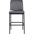 Meridian Furniture Bryce Quilted Gray Vegan Leather Stool (Set of 2)