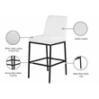 Meridian Furniture Bryce Quilted White Vegan Leather Stool (Set of 2)