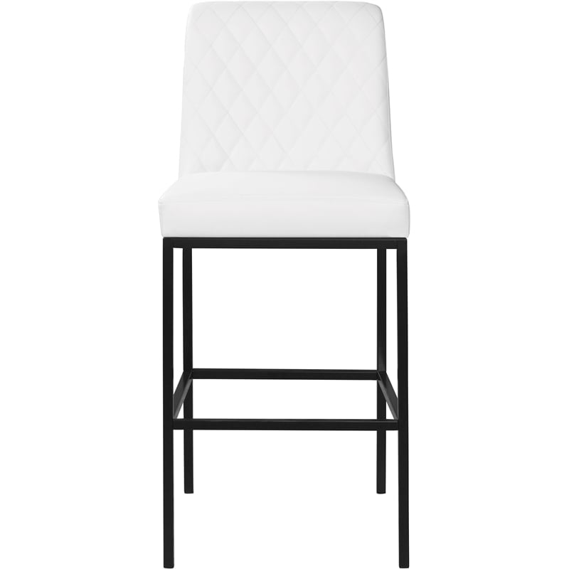 Meridian Furniture Bryce Quilted White Vegan Leather Stool (Set of 2)