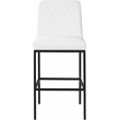 Meridian Furniture Bryce Quilted White Vegan Leather Stool (Set of 2)