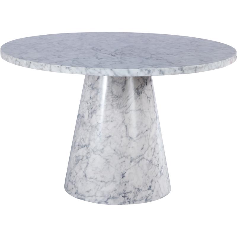 Meridian Furniture Omni White Faux, 48 Round Outdoor Pedestal Table