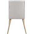 Meridian Furniture Eleanor Cream Linen Dining Chair with Gold Legs (Set of 2)