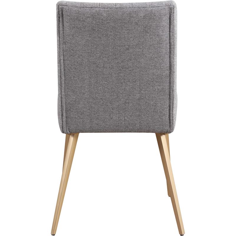 Meridian Furniture Eleanor Gray Linen Dining Chair with Gold Legs (Set of 2)