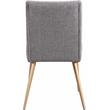 Meridian Furniture Eleanor Gray Linen Dining Chair with Gold Legs (Set of 2)