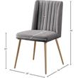 Meridian Furniture Eleanor Gray Linen Dining Chair with Gold Legs (Set of 2)