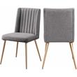 Meridian Furniture Eleanor Gray Linen Dining Chair with Gold Legs (Set of 2)