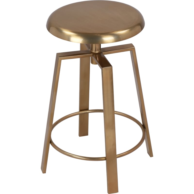 Meridian Furniture Lang Gold Iron Adjustable Counter and Bar Stool