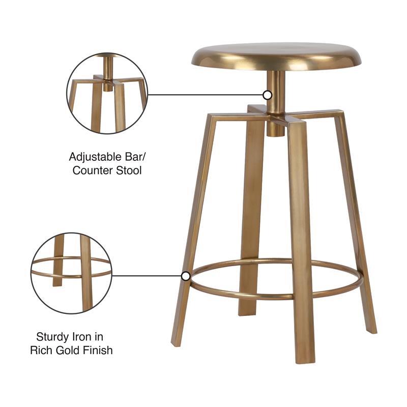 Gold adjustable best sale bar stools