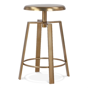 Meridian Furniture Lang Gold Iron Adjustable Counter and Bar Stool