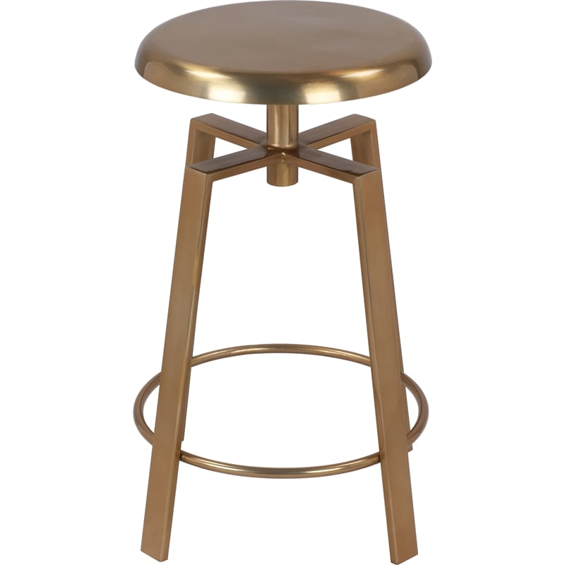 Meridian Furniture Lang Gold Iron Adjustable Counter and Bar Stool