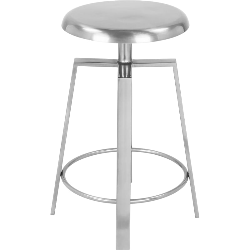 Meridian Furniture Lang Silver Iron Counter and Bar Stool