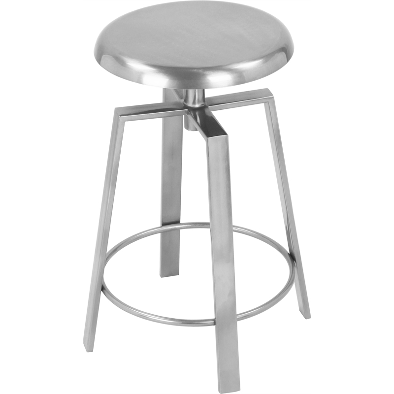 Meridian Furniture Lang Silver Iron Counter and Bar Stool
