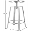 Meridian Furniture Lang Silver Iron Counter and Bar Stool