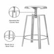 Meridian Furniture Lang Silver Iron Counter and Bar Stool