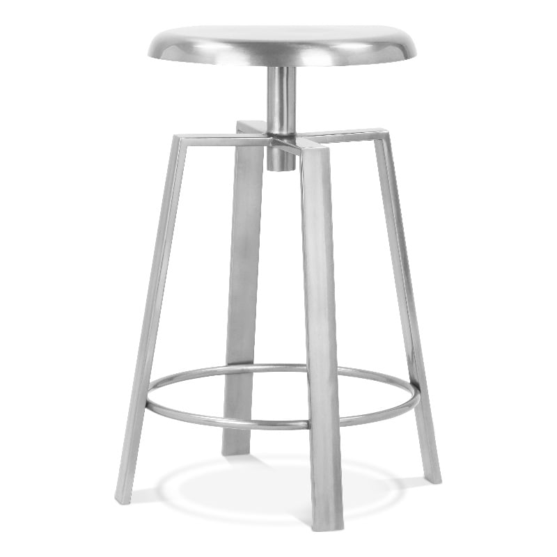 Meridian Furniture Lang Silver Iron Counter and Bar Stool