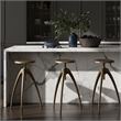 Meridian Furniture Clara Gold Aluminum Counter and Bar Stool
