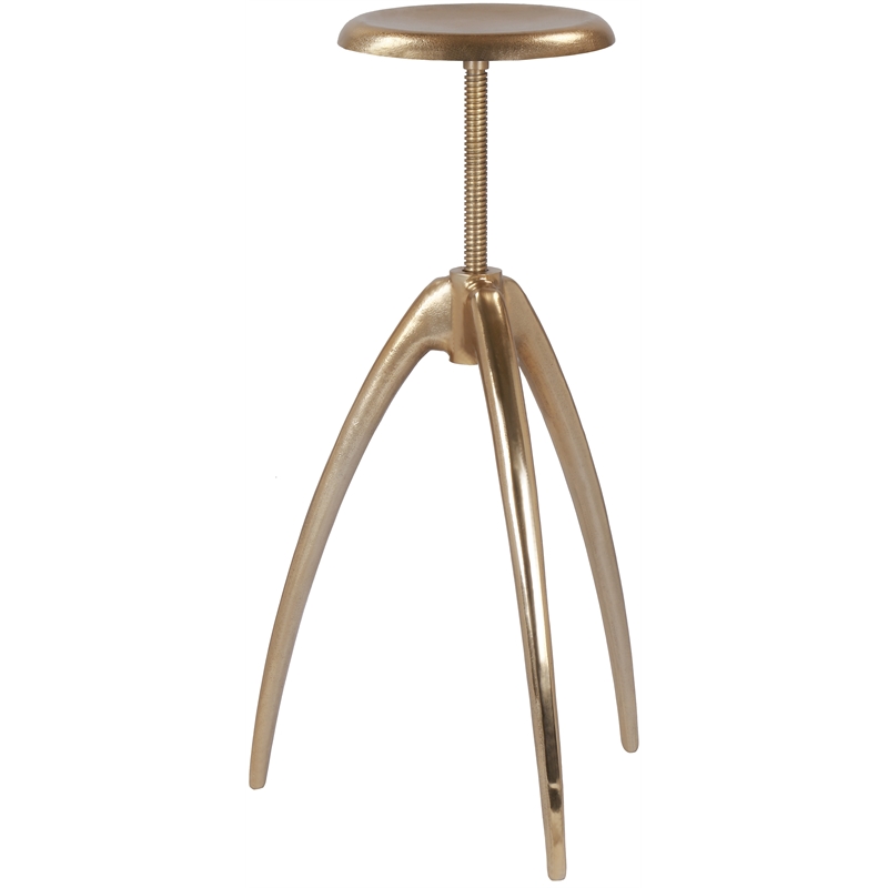 Meridian Furniture Clara Gold Aluminum Counter and Bar Stool