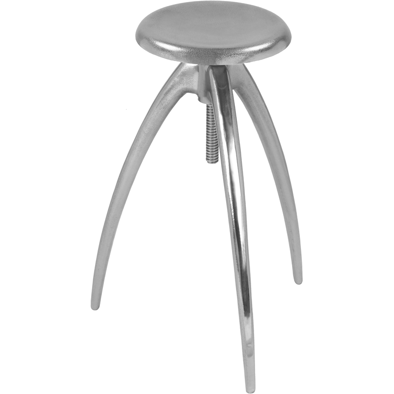 Meridian Furniture Clara Silver Aluminum Counter and Bar Stool