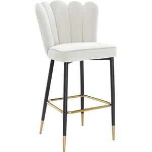 Meridian Furniture Lily Cream Velvet Stool (Set of 2)